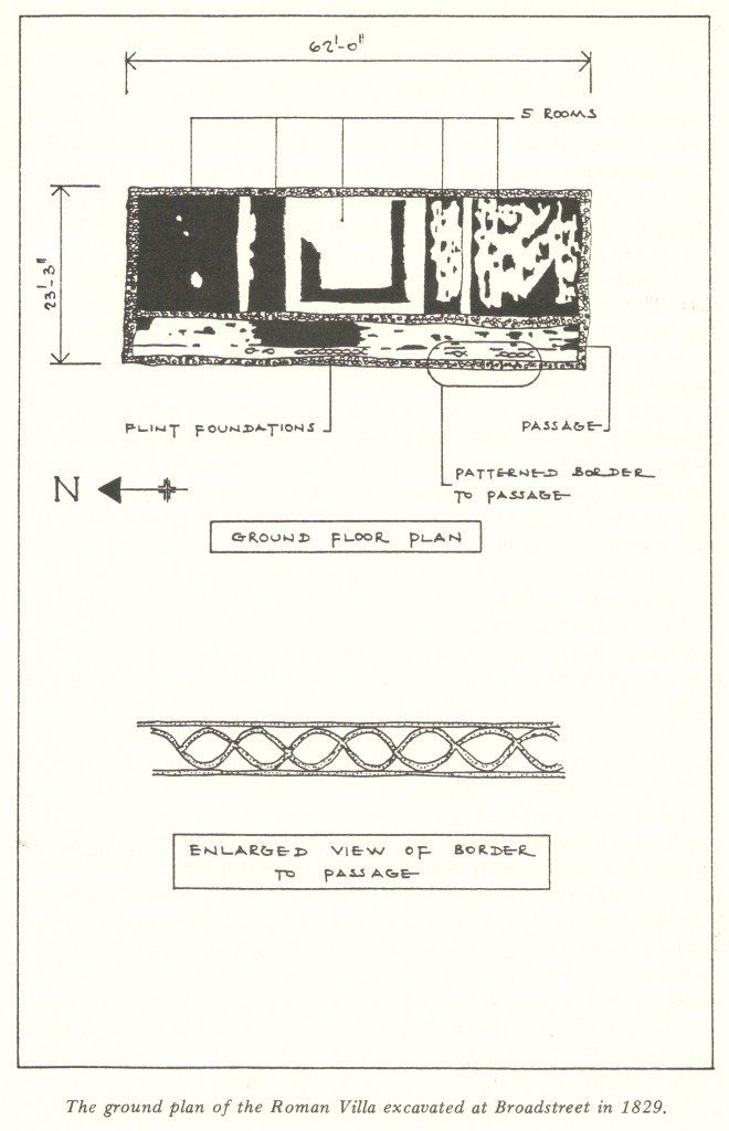 Roman Villa excavated in Broadstreet in 1829