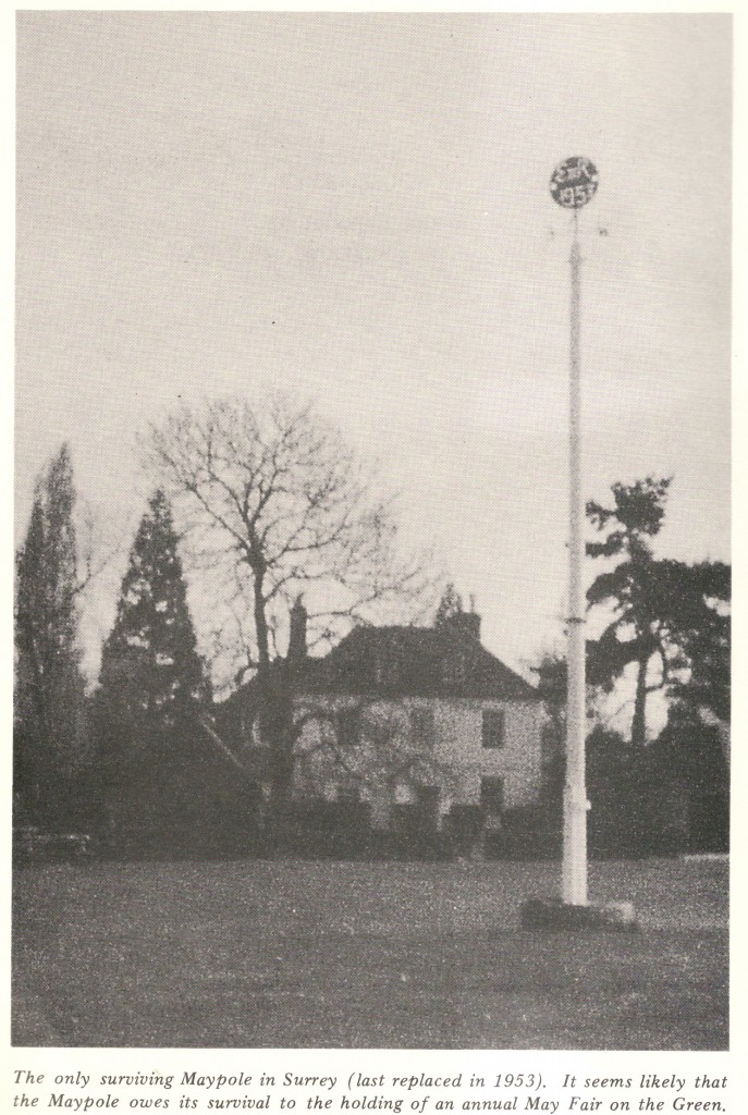The only remaining Maypole in Surrey renewed in 1953