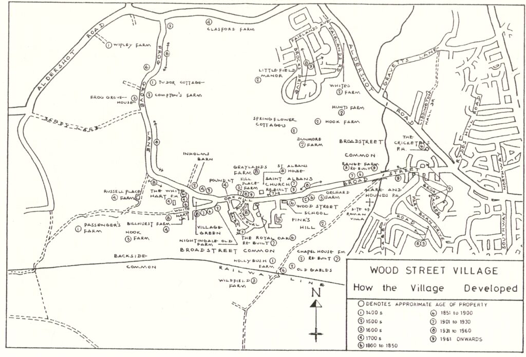 Map of properties in Wood Street Village